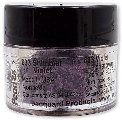 Jacquard Pearl Ex Pigment Powder 3 Grams Shimmer Violet - Loose Mica Powder for Epoxy Resin, Watercolors, Calligraphy Ink & Clay - Epoxy Pigment Powder - Epoxy Resin Color