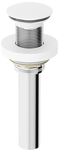 VIGO 2.75 Diameter Vessel Bathroom Sink Pop-Up Drain and Mounting Ring Without Overflow in Matte White Finish