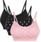 Vertvie Femme Lot de 3 Soutien-Gorge Sport Rembourré Push Up Lingerie Brassière sans Armature sans Couture Tank Top Bustier (M(L sur l'étiquette), Noir+Noir1+Rose)