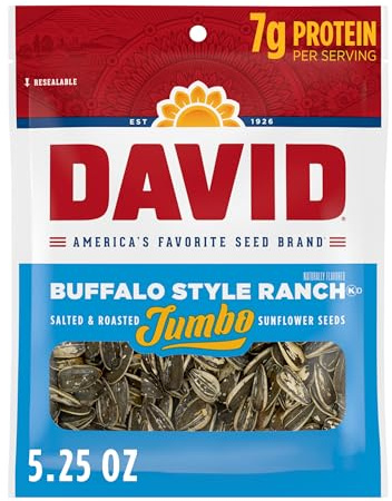 DAVID Jumbo Sunflower Seeds, Buffalo Style Ranch Flavor, 5.25 oz.