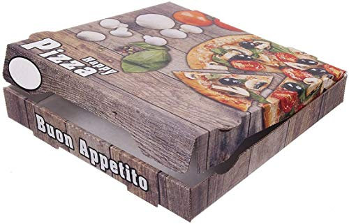 TOP Marques Collectibles 100 Pizzakartons Pizzaboxen braun NYC New York 4,2cm hoch Piccante Verschiedene Größen zur Auswahl (20x20x4.2cm)