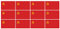 Mini Aufkleber Set - Pack glatt - 50x31mm - selbstklebender Sticker - UDSSR - Flagge - Banner - Standarte fürs Auto, Büro, zu Hause und die Schule - 12 Stück