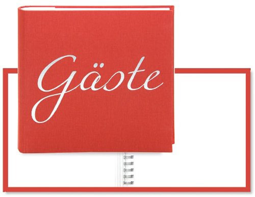 Gästebuch Gäste Spirale 24x24 cm rot