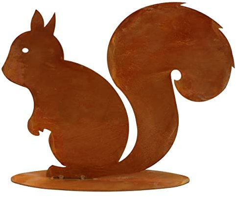 Rostikal | Herbst Deko Eichhörnchen Figur aus Metall | Rost Garten Dekoration | 20,5 cm hoch