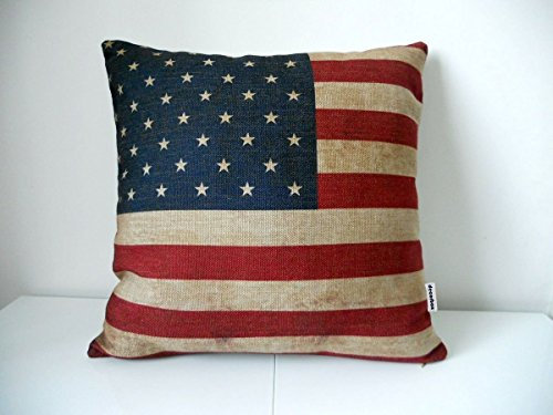 'eckig, Baumwolle Dekokissen Kissenbezug 18 X18 Flagge USA 45,72 x 45,72 cm bunt