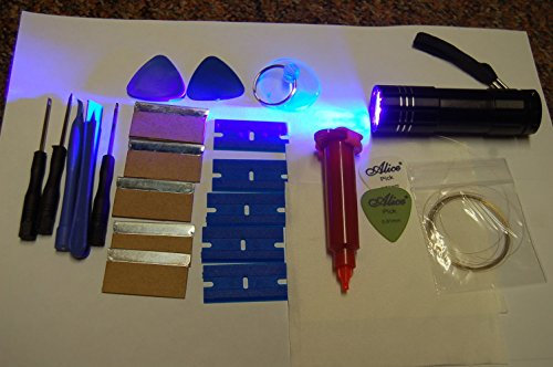MM 5ML LOCA (KMV) KLEBER, 9 LED UV FACKEL, ÖFFNUNGSWERKZEUGE für IPHONE, SAMSUNG, NOKIA, HTC, LG, IPAD, BLau