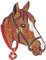 PFERD / HORSE - Kopf / Head - Aufbügler / Iron On Patch / Applikation - ca. 5 x 7,5 cm