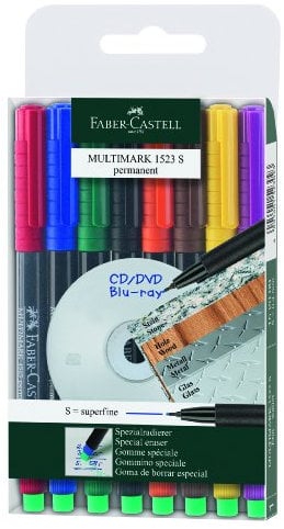 FABER-CASTELL 1523 09 - Marker MULTIMARK permanent, Stärke: S, 8er Etui