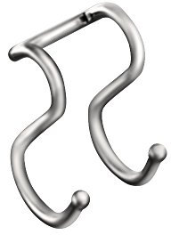 KESSEBÖHMER LINERO K 16 Doppel-Haken in EDELSTAHLFARBIG/Relingsystem/Funktionssäulensystem HighLine/Doppelhaken/Aufhänger