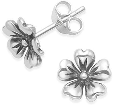 Heather Needham Sterling Silver flower Earrings, Flower Stud Earrings - SIZE:8mm. Gift Boxed 5191