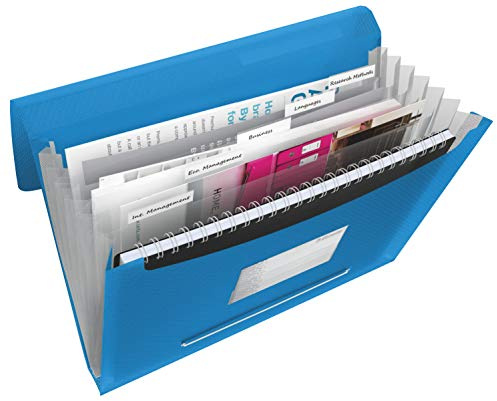 Esselte 624015 Fächermappe VIVIDA, A4, PP, 6 Fächer, blau