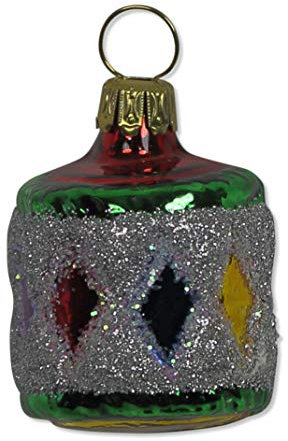 Lauschaer Glas Christbaumschmuck kleine Trommel bunt Christbaumschmuck mundgeblasen,handdekoriert