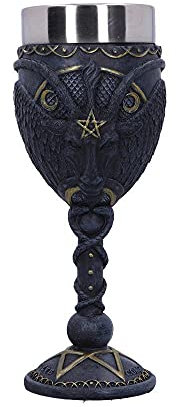 Nemesis Now - Calice da Baphomet, 20 cm, in resina con inserto in acciaio inox, taglia unica