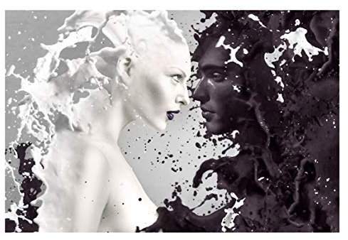 Bilderwelten Milk & Coffee Fototapete Frau & Mann inkl. Kleister 384x255cm - Vliestapete Made in Germany - Tapete Schlafzimmer - Wandtapete - Bildtapete Wohnzimmer Flur T_1961