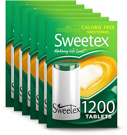 Sweetex, Zero Calorie, 1200 Tablets X 6, 7200 Tablets Total, Sweetener, Artificial, Calorie-Free, Maintains Healthier Lifestyle, Helps Slimming, Sugar Substitutes, Baking Supplies