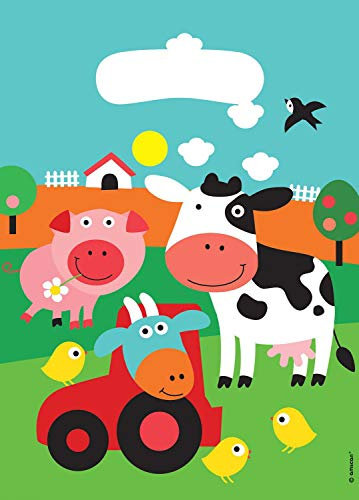 Amscan 9900379 - Partytüten Farm Fun, 8 Stück, 23,5 x 16,5 cm, Bauernhof Tiere, Mitgebsel, Kindergeburtstag