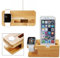 XPhonew Bamboo Wood Multifunction Charging Stand Charger Cradle Docking Station Charge Holder Compatible for iPhone 15 14 13 12 11 Pro Max Apple Watch 3 4 5 /iWatch 38mm & 42mm Samsung Sony Smartphone