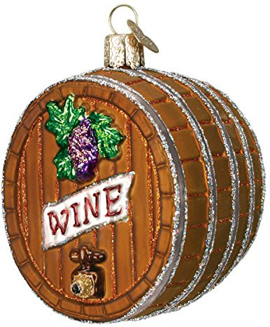 Old World Christmas Adult Beverages Glass Blown Ornaments for Christmas Tree Wine Barrel