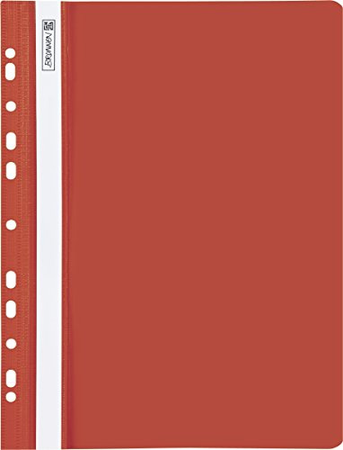 Baier & Schneider Brunnen 102015220 Schnellhefter (A4 gelocht, Office to go, glasklares Deckblatt) rot