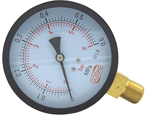 100mm 10 Bar Side Entry Manometer Pressure Gauge M20x1,5 + 1/2 BSP Reduction