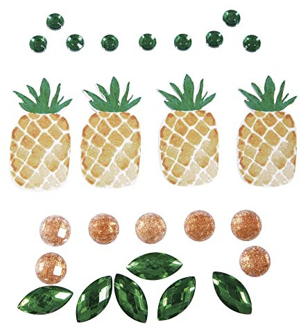 Rayher 60588000 Deko-Sticker: Tropic-Ananas, sort. 0,5-3,5cm, SB-Btl 2