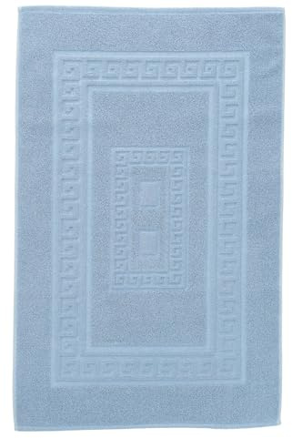 Casatessile Torino Tappeto Bagno in Spugna 60X180 cm. Tappeto Bagno Assorbente in Cotone, Tutto Tessuto Senza Antiscivolo - Azzurro