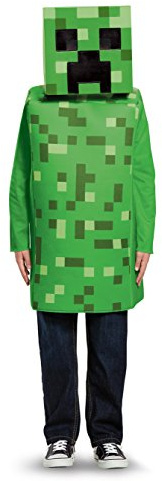 Disguise Official Classic Minecraft Creeper Costume Kids, Minecraft Costume with Mask Fancy Dress Up Outfit Halloween Birthday World Book Day Costumes for Boys Children Large