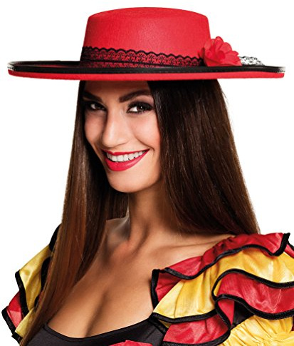 Karneval-Klamotten Kostüm Hut Spanierin Carmen Zubehör Fasching Karneval