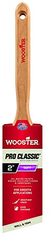 Wooster Brush Z1222-2 Wooster Pro Majestic Z1222 Sash Paint Brush, 12-1/2 in Oal, 2 in Width, Chiseled China Bristle, White, 2 inch
