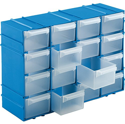 Kigima Cassettiera portaminuteria 16 scomparti 22x15x8cm (Blu)