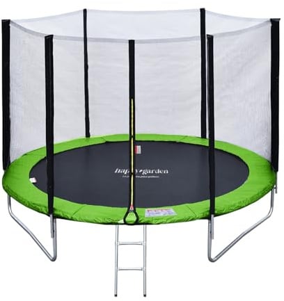 Pack Premium Trampolin wendbar 180 cm grün und blau Cairns mit Sicherheitsnetz, Leiter, Abdeckplane und Kit Ankerstange