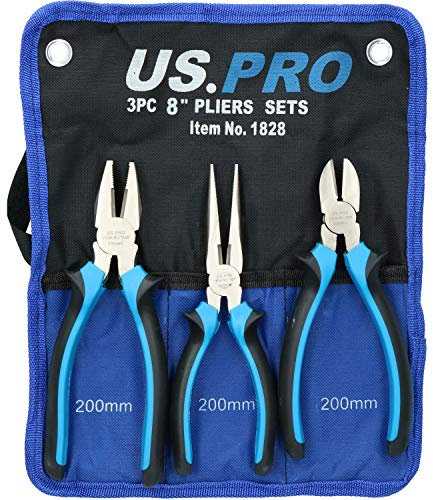 8 200mm Soft Grip Piers Set Cutters Combinaison Pince À Bec Long