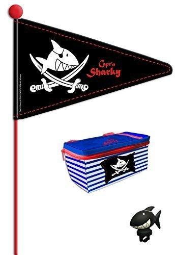 Bike Fashion Buntes Angebot Capt'n Sharky Fahrradwimpel + Lenkerhupe + Lenkertasche