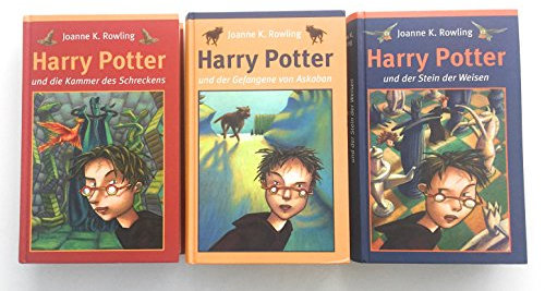 Harry Potter Joanne K. Rowling 3 Bände - Die Kammer des Schreckens - Der Gefangene von Askaban - Der Stein der Weisen - Set 2000