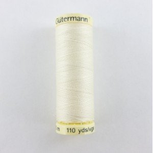 Gutermann 2T100/1 | 1-Off-White 100% Polyester Sew All Sewing Thread | 100m by Gutermann
