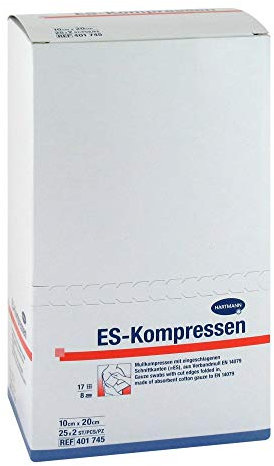 ES-KOMPRESSEN steril 10x20 cm 8fach 25X2 St