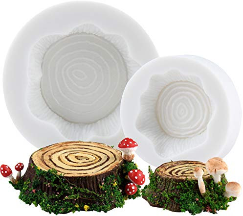 musykrafties Baumstamm Silikonformen Hocker Backformen für Tortendeko Kuchenaufsatz 2er Set 4cm & 5cm
