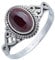 mantraroma Ring Silber Damen Granat Edelstein rot ausgefallen verspielt