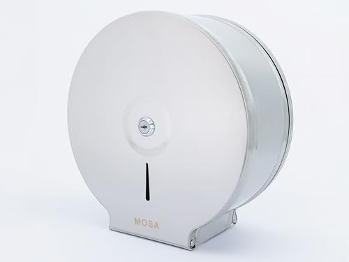 Mini Jumbo Distributeur de papier toilette mural en acier inoxydable verrouillable + 1 Rouleau de papier toilette