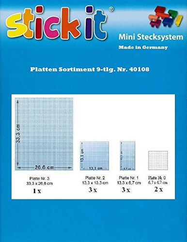 stickit Mini Stecksystem Platten Sortiment, 9-TLG. Nr. 40108, im Polybeutel