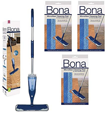 Bona Hardwood Spray Mop with 3 Bona Microfiber Pads