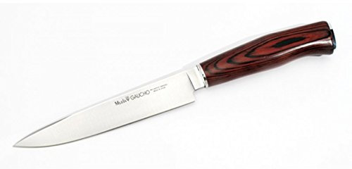 ELECTROPOLIS Cuchillo de Caza Muela Gaucho GAUCHO-16R, con puño de Madera prensada Coral y Casquillo INOX, Hoja de 16 cm MOVA + Tarjeta Multiusos de Regalo