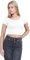 janisramone® Women's Plain Stretchy Vest Tee Mini Crop Top - Chic Cap Sleeve, Y2k Top Summer Style, Ideal Crop Tops for Women for Casual and Gym Wear White