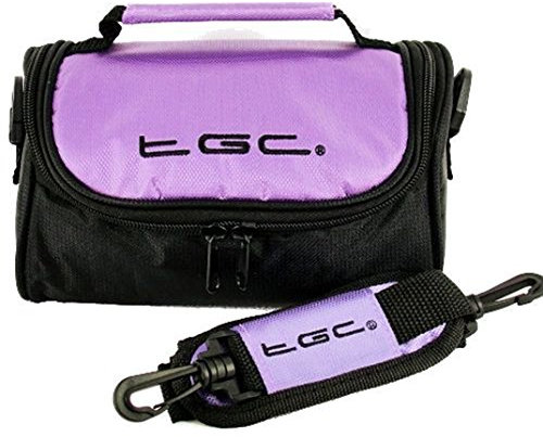 Samsung NX3000, NX mini Camera Case Bag by TGC ® with shoulder strap and Carry Handle (Electric Purple & Black)