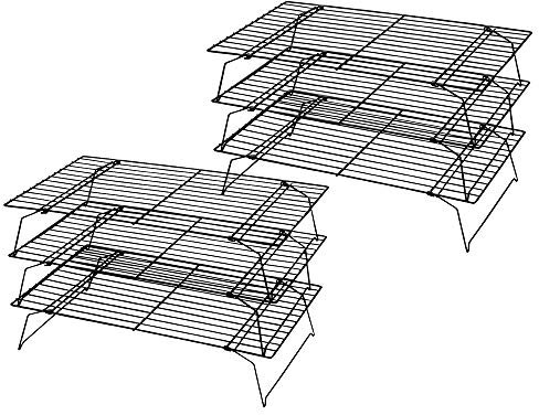 Kingrol 2-Pack 3-Tier Non-Stick Stackable Cooling Rack for Cookies, Cakes and More