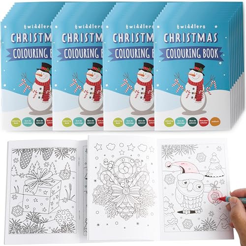 THE TWIDDLERS 36 Mini Weihnachten Malbücher für Kinder - Adventskalender, Kindergeburtstag Mitgebsel, Piñata