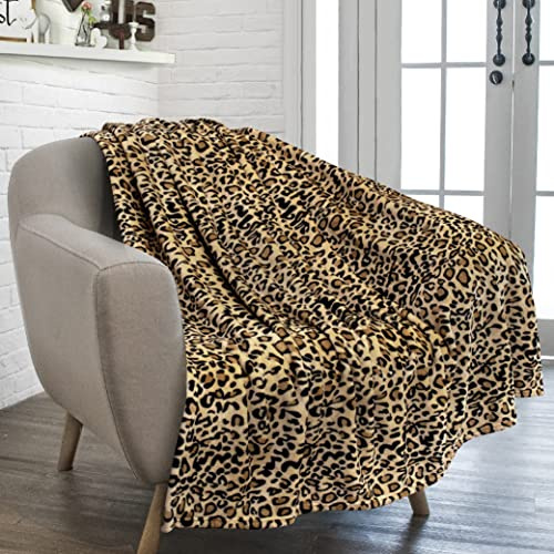 PAVILIA Cheetah Fleece-Überwurfdecke | Geparden-Leoparden-Tierdruck Flanelldecke | Weicher Samt, leichte Mikrofaserdecke für Couch, Sofa, 127 x 152 cm