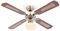 bmf-versand® Deckenventilator mit Beleuchtung Holz Design Leise - Ventilator mit Fernbedienung Decke - Deckenlampe Wohnzimmer mit Lüfter - 4 Wende Flügel Eiche Korb Optik 106 cm