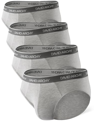 DAVID ARCHY Lot de 4 Slips en Bambou pour Homme