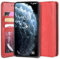 Sinyunron Klapphüllen für Oppo Realme Q2 Hülle Leder Klapptasche Realme Q2 Schutzhülle Flip Case Lederhülle Realme Q2 Handy Brieftasche(Rot)